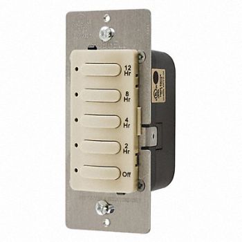 HUBBELL WIRING DEVICE-KELLEMS Timer Electronic 120/277V Ivory, 29RW81