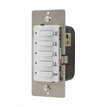 HUBBELL WIRING DEVICE-KELLEMS Timer Electronic 120/277V White, 29RW83