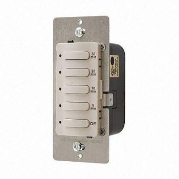 HUBBELL WIRING DEVICE-KELLEMS Timer Electronic 120/277V Light Almond, 29RW85