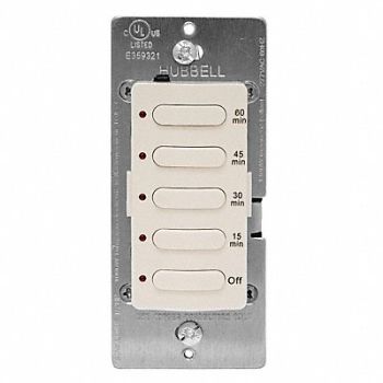 HUBBELL WIRING DEVICE-KELLEMS Timer Electronic 120/277V Light Almond, 29RW89