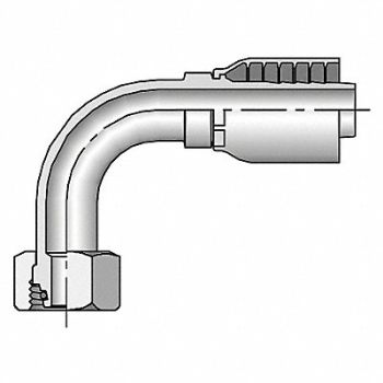 PARKER Crimp Fitting 90 Deg 1-1/4 ID FMetric, 29TK04