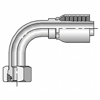PARKER Crimp Fitting 90 Deg 1 I.D. F Metric, 29TK05