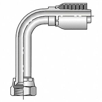 PARKER Crimp Fitting 90 Deg 1-1/4 I.D. F JIC, 29TK09