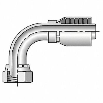 PARKER Crimp Fitting 90 Deg 1 I.D. F Metric, 29TK12