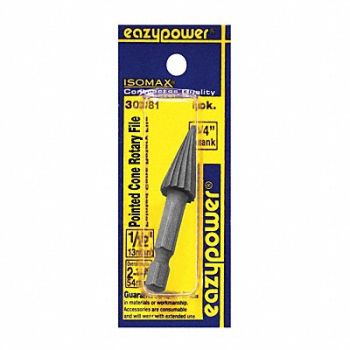 EAZYPOWER Rotary File Pointed Tree 1/2 Shank Dia, 29UH88