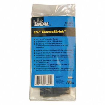 IDEAL Shrink Tubing 6 in Blk 0.807 in ID PK5, 29UK03