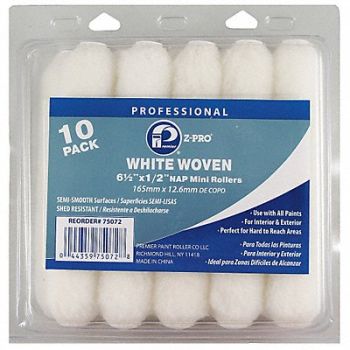 PREMIER Mini Roller 6 1/2 L 1/2 Nap Woven PK10, 29UT13