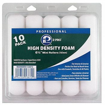 PREMIER Mini Roller 6 1/2 L No Nap Foam PK10, 29UT19