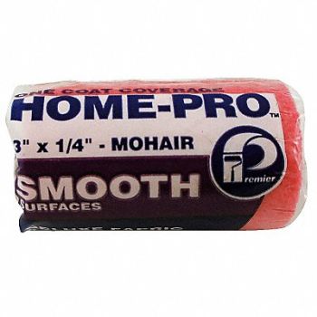 PREMIER Paint Roller Cover 3 L 1/4 Nap Mohair, 29UT58