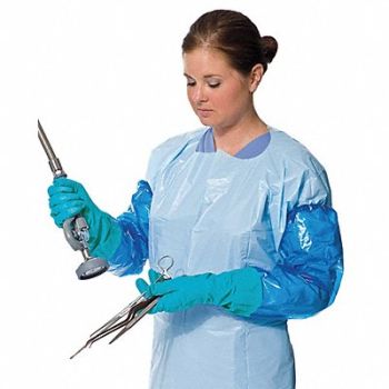POLYCO Disposable Sleeve Gloves Teal L PR, 29UW22