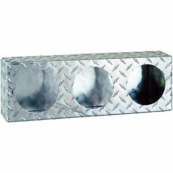 BUYERS PRODUCTS Triple Round Light Box 6x18x3 in Alum, 29UZ57