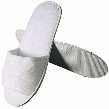 R R TEXTILE Slippers Open Toe Terry White PK25, 29VT41