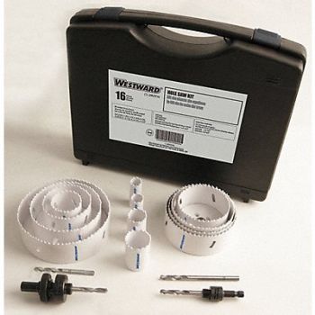 WESTWARD Hole Saw Plumbers Kit 16 pcs., 29VX16
