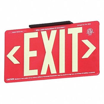 GRAINGER APPROVED Exit Sign 8 5/8 in x 15 7/8 in Plastic, 29WM35