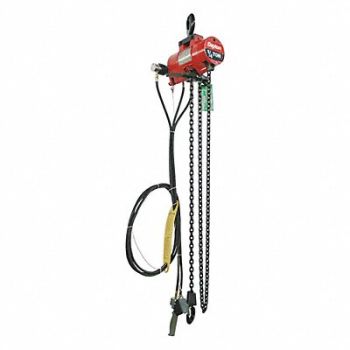 DAYTON Air Chain Hoist 500 lb.Cap. 10 ft Lift, 29XL85