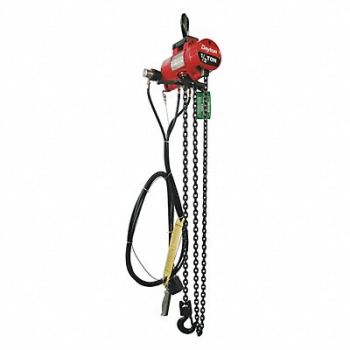 DAYTON Air Chain Hoist 1000 lb.Cap. 10 ft.Lift, 29XL86