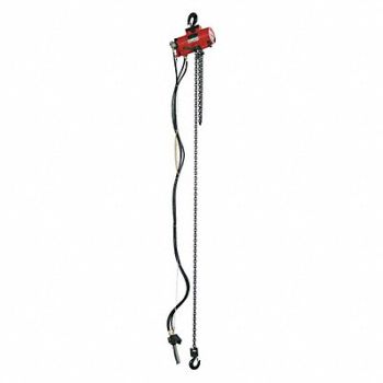 DAYTON Air Chain Hoist 500 lb.Cap. 20 ft.Lift, 29XL90