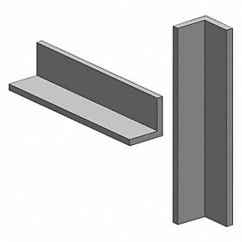 GRAINGER APPROVED Angle Stock Aluminum 8 ft Overall L, 6ALZ9
