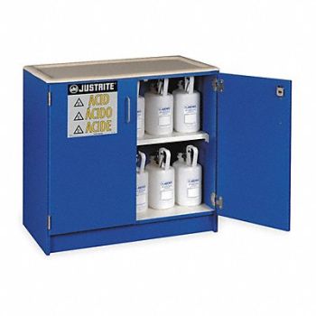 JUSTRITE Corrosive Safety Cabinet Wood Laminate, 102XD0