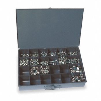 GRAINGER APPROVED Hx LockNt Asrt Zinc Plated Steel 1090PK, 4FAC2