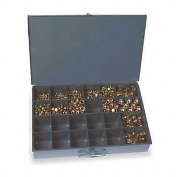 GRAINGER APPROVED Hx LockNt Asrt Zinc Yellow Steel 890PK, 4FAA9