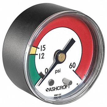 ASHCROFT Pressure Gauge 0 to 60 psi 2In 1/8In NPT, 2C492