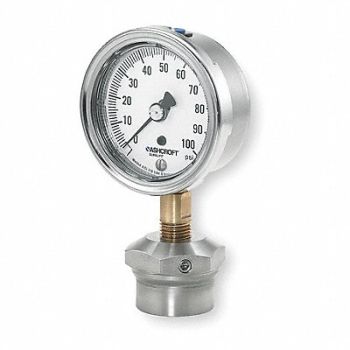 ASHCROFT D0988 Pressure Gauge 0 to 100 psi 2-1/2In, 2C548