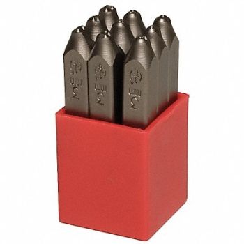 GRAINGER APPROVED Number Set 1/4 in H Steel, 2CDY8