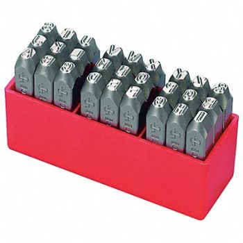 GRAINGER APPROVED Letter Set 1/4 in H Steel, 2CDY7