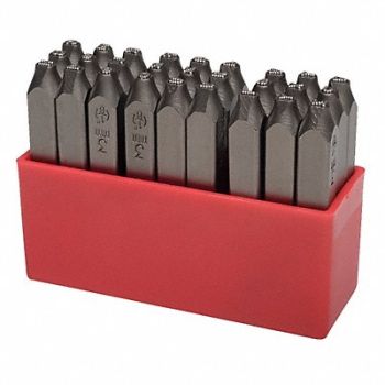 GRAINGER APPROVED Letter Set 3/8 in H Steel, 2CEA2