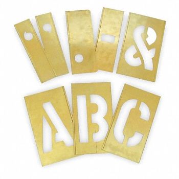 GRAINGER APPROVED Letter Stencils Letters Brass, 2CEC2