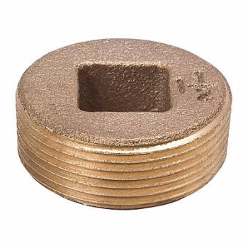 GRAINGER APPROVED Square Head Plug Red Brass 3 in MNPT, 2CFL2
