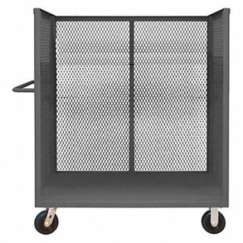 GRAINGER APPROVED 3 Sided Mesh Cart 1 Shelf 3600 lb., 2CFN5
