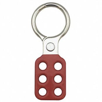 CONDOR Lockout Hasp Snap-On 6 Lock Red, 2CJH8