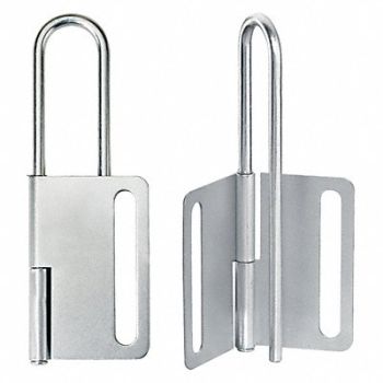 GRAINGER APPROVED Lockout Hasp Snap-On 8 Lock Silver, 2CJJ1