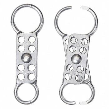 GRAINGER APPROVED Lockout Hasp Dual-End 8 Lock Silver, 2CJJ3