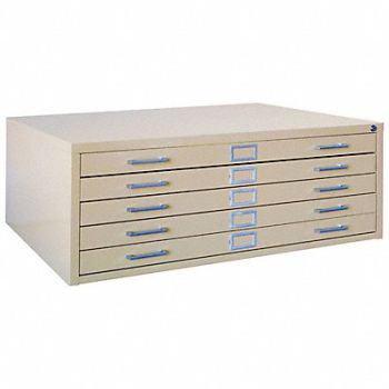 GRAINGER APPROVED Cabinet Flat File 5 Drawer Putty, 2CLC1