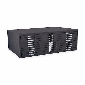 GRAINGER APPROVED Cabinet Flat File 10 Drawer Black, 2CLC5