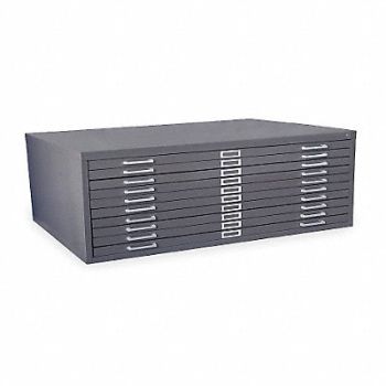 GRAINGER APPROVED Cabinet Flat File 10 Drawer Gray, 2CLC6