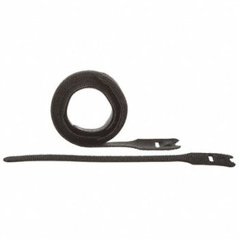 PANDUIT Hook-and-Loop Cable Tie 8 in Black PK10, 2CNE8