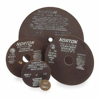 NORTON CutOff Wheel 57A60-M8BW 10 x.090 x5/8, 4DDV4