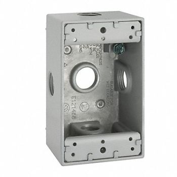 BELL Weatherproof Box 1/2 in Hub 5Inlet, 2DCV3