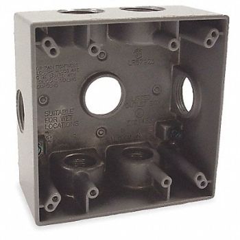 BELL Weatherproof Box 7 Inlets Aluminum, 2DCV9