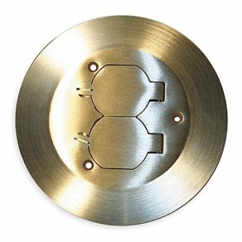 HUBBELL WIRING DEVICE-KELLEMS Floor Box Cover Carpet Flange 6-1/4 in., 2DDX6