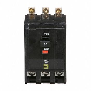 SQUARE D Circuit Breaker 70A Bolt On 120/240V 3P, 2DN01