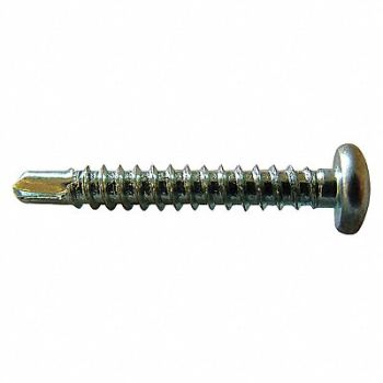 GRAINGER APPROVED Drill Screw Pan #12 Zinc 1 L PK2200, 156F78
