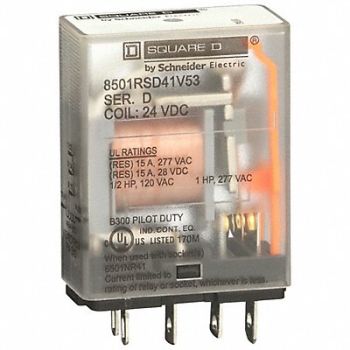 SCHNEIDER H8078 Gen Purpose Relay 5 Pin Square 24VDC, 2DW73