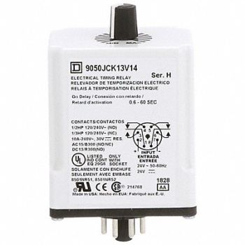 SCHNEIDER ELECTRIC Time Delay Relay 24VAC/DC 10A DPDT, 2DZ01