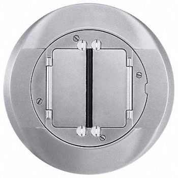 HUBBELL WIRING DEVICE-KELLEMS Floor Box Cover Carpet Flange Aluminum, 2DZL4