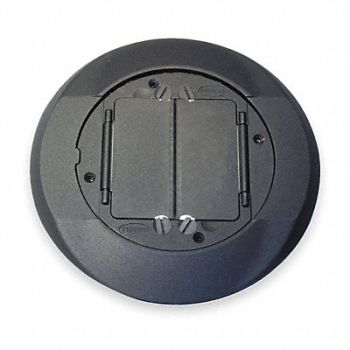 HUBBELL WIRING DEVICE-KELLEMS Floor Box Cover Carpet Flange Black, 2DZL5